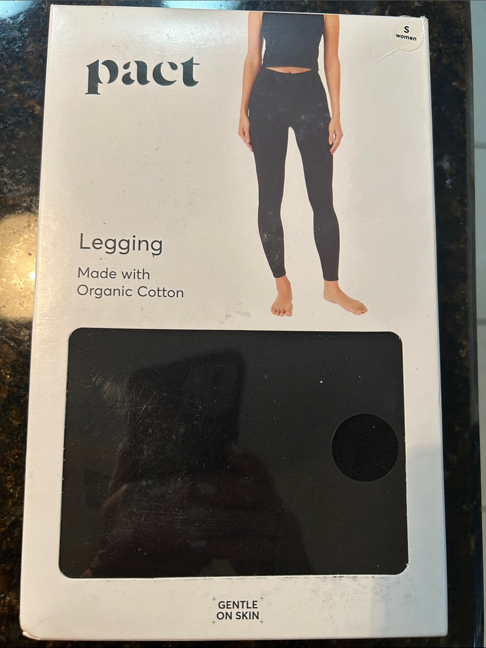 Pact organic cotton black legging size S